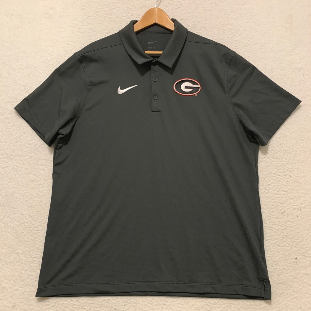 Nike Dri-FIT Georgia Bulldogs Polo Shirt Mens XL Grey NKNB-06F NCAA Golf